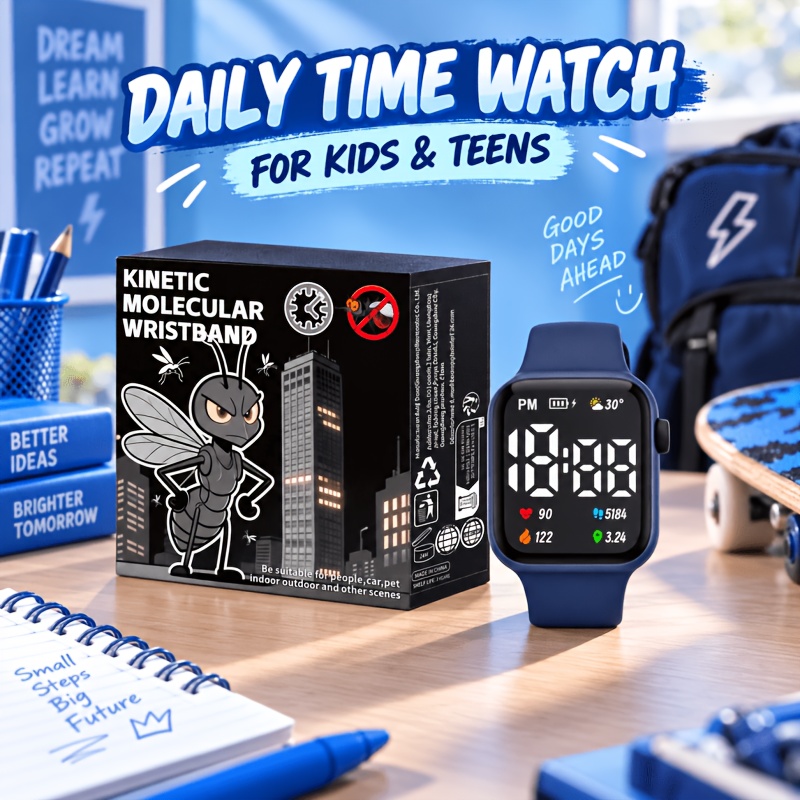 Large Screen Square LED Digital Watch for Students